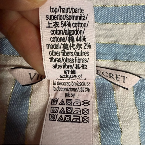 Victoria's Secret Blue and White Striped Fabric - Picture 9 of 13